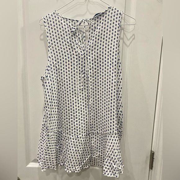🌟🛍️ LIBBY. EDELMAN buttery soft tank high low peplum ruffle top Large L EUC - Picture 5 of 6